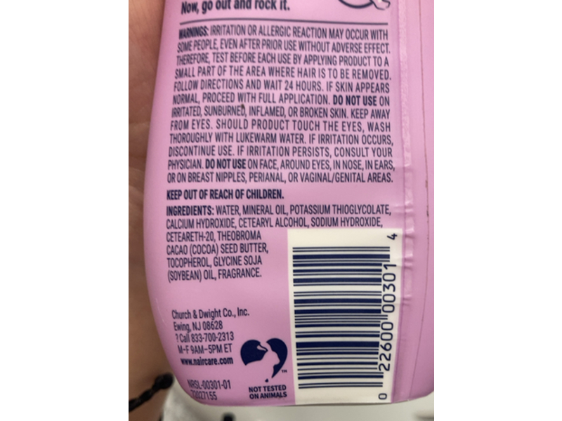 Nair Body Cream Hair Remover, Rich Cocoa Butter & Vitamin E, 7.9 oz/224 g