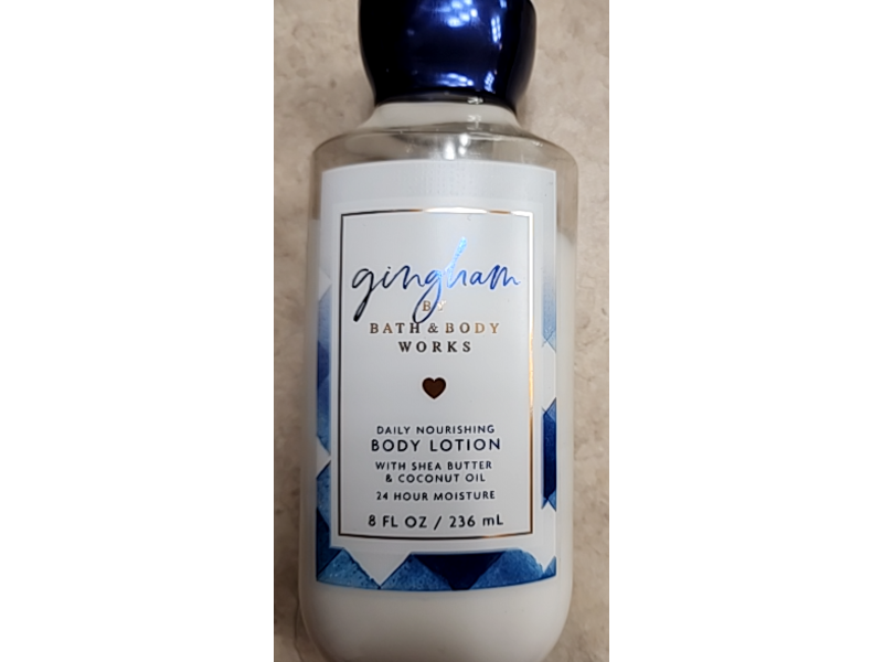 Bath & Body Works Gingham Body Lotion, Shea Butter & Coconut Oil, 8 fl oz/236 mL