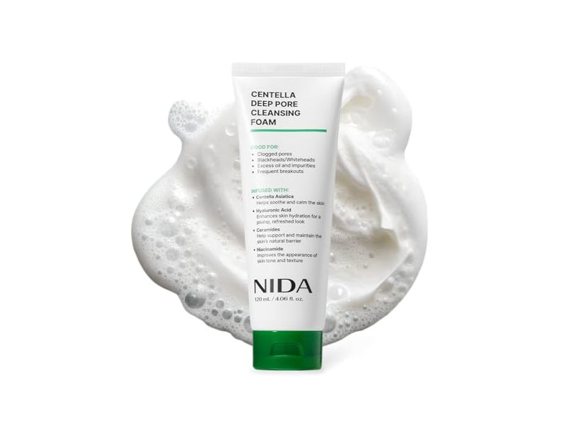 Nida Centella Deep Pore Cleansing Foam, 4.06 oz/120 mL