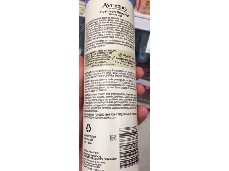 Aveeno Positively Smooth Shave Gel , Soy, Aloe, & Vitamin E, 7 oz/198 g