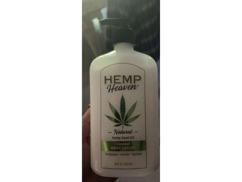 Hemp Heaven Natural Coconut Body Lotion, Hemp Seed Oil, 18 fl oz/532 mL