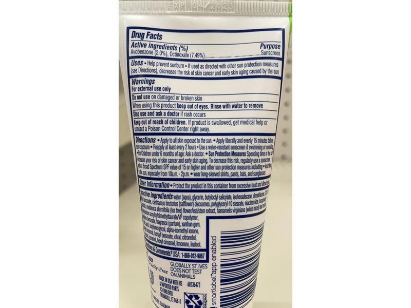 St.Ives Clear Skin 3-in-1 Moisturizer, Tea Tree & Witch Hazel, SPF 25, 3 oz/85 g