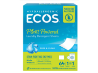 ECOS Plant Powered Laundry Detergent Sheets, Free & Clear, 64 Loads, 64 Sheets - Image 2