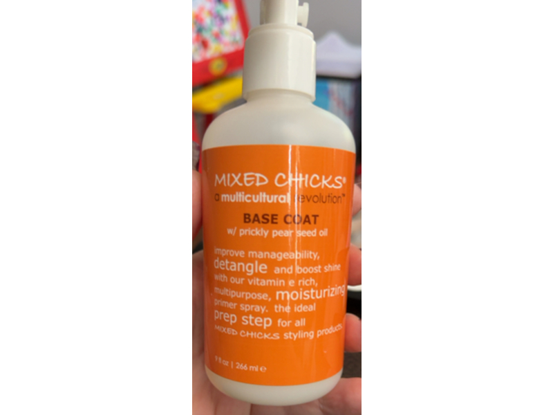 Mixed Chicks Base Coat Moisturizing Primer Spray, Prickly Pear Seed Oil, 9 fl oz/266 mL