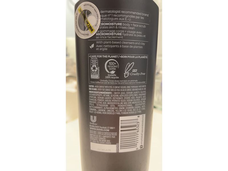 Dove Men+Care Elements Body Wash, Charcoal + Clay, 13.5 fl oz/400 mL