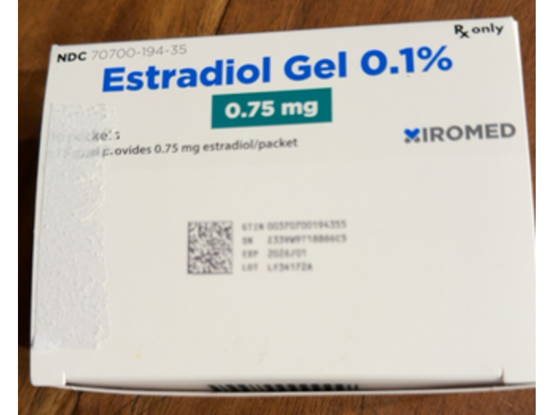 Estradiol Gel 0.75 mg, Xiromed (Rx)