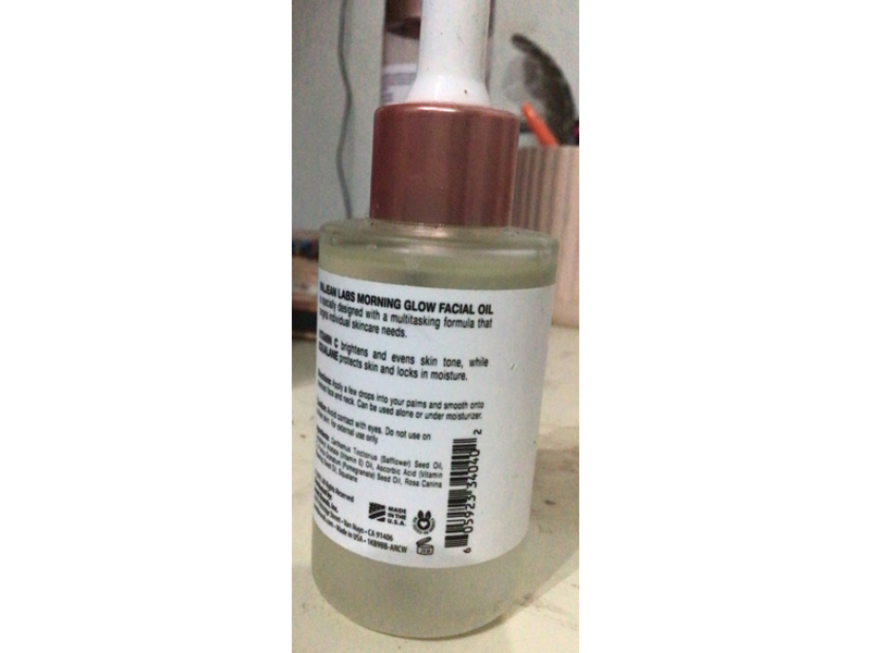 Valjean Labs Morning Glow Facial Oil, Vitamin C+Squalane,1.83 fl oz/54 mL