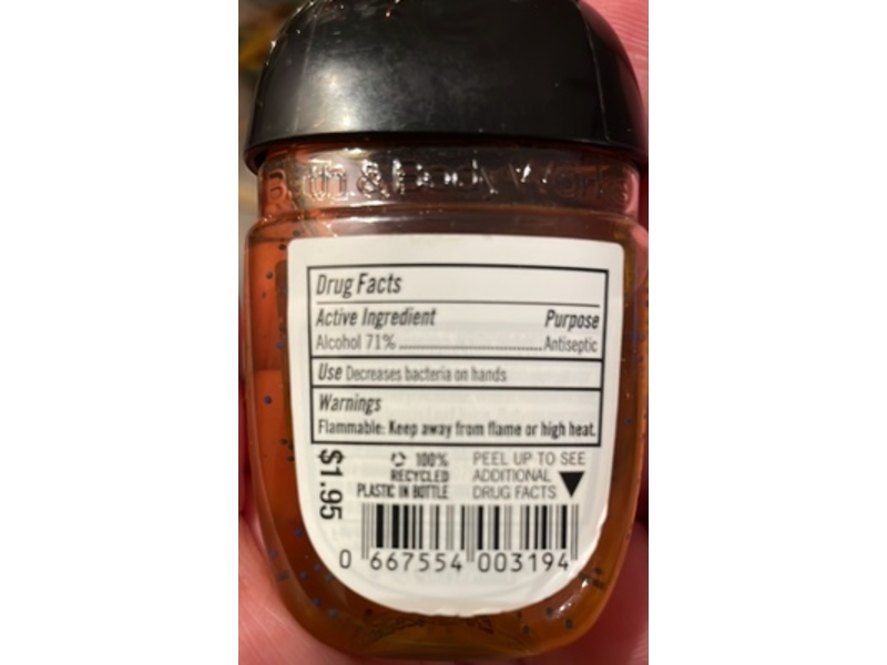 Bath & Body Works Anti-Bacterial Hand Gel, Peach Bellini, 1 fl oz/29 mL