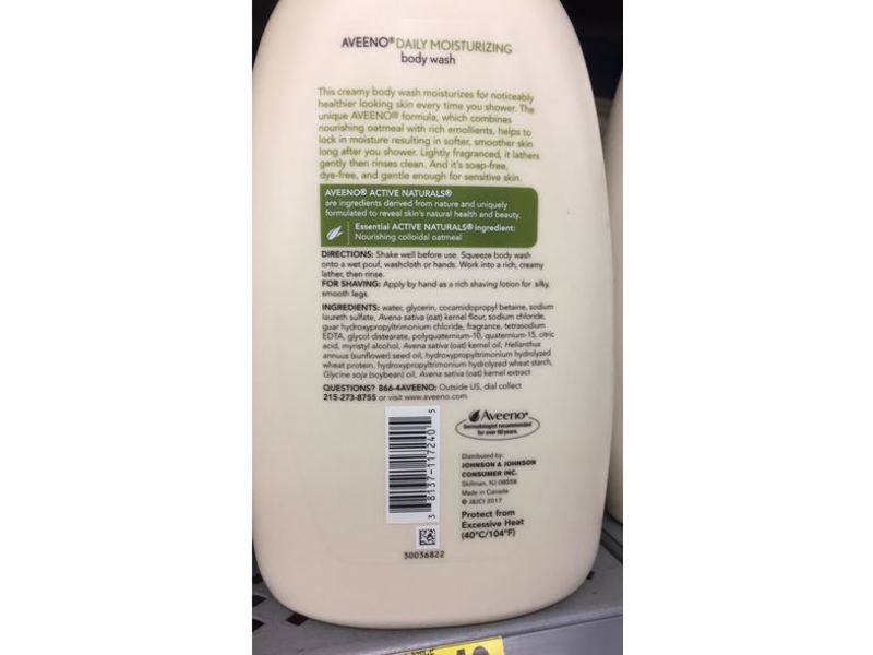 Aveeno Daily Moisturizing Body Wash, Nourishing Oatmeal, 33 fl oz/975 mL