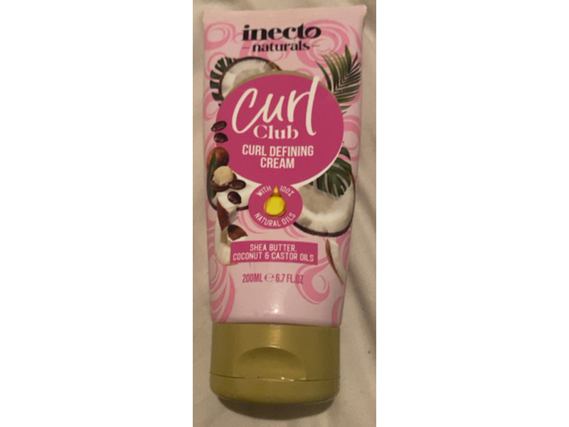 Inecto Naturals Curl Club Curl Defining Cream, Shea Butter + Coconut & Castor Oil, 6.7 fl oz/200 mL