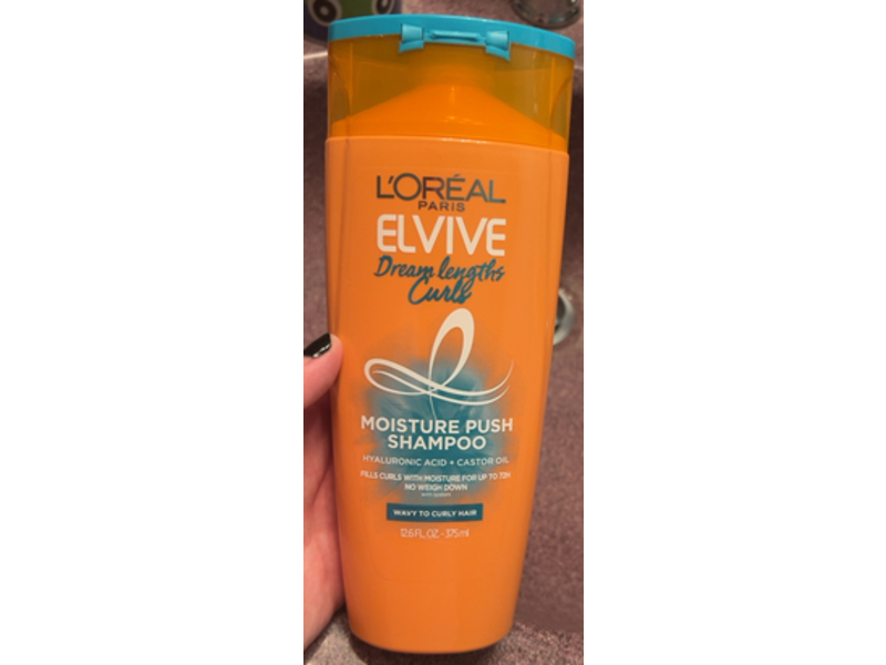 L'Oreal Paris Elvive Dream Lengths Curls Moisture Push Shampoo,12.6 fl oz/375 mL