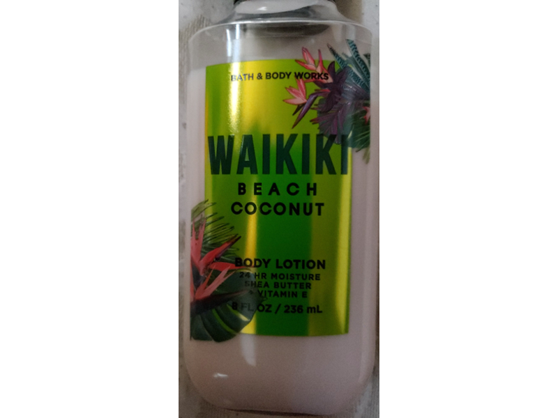 Bath & Body Works Waikiki Beach Coconut Body Lotion, Shea Butter + Vitamin E, 88 fl oz/236 mL
