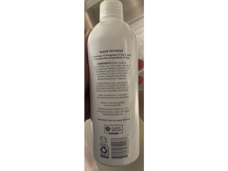 Clean Cult Dish Soap, Lemon Verbena, 16 fl oz/473 mL