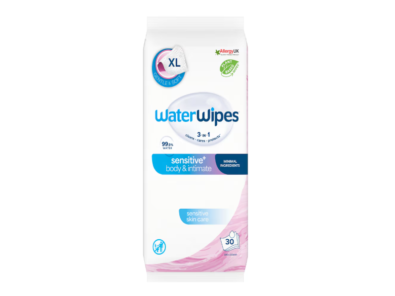 WaterWipes Sensitive Body & Intimate Wipes, XL, 30 Count