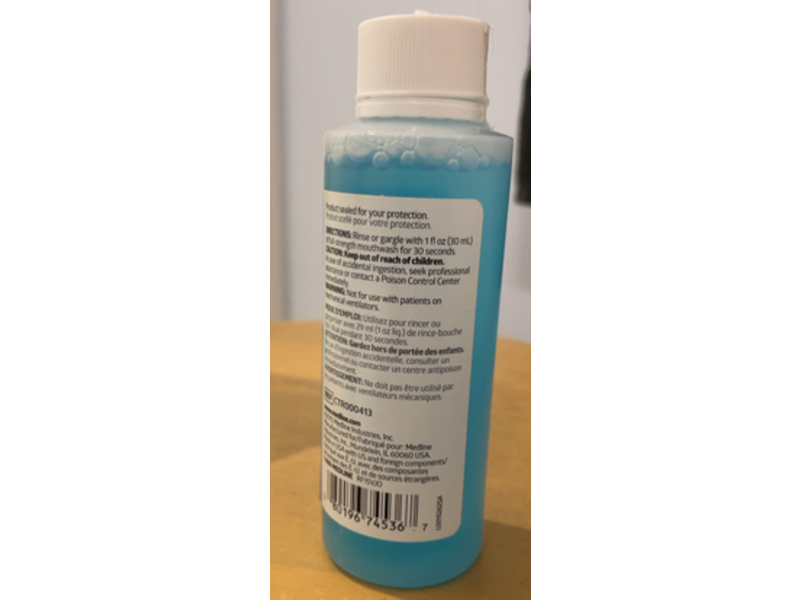 Medline Sparkle Fresh Mouthwash Rinse-Bounce, Alcohol Free, 4 fl oz/118 mL