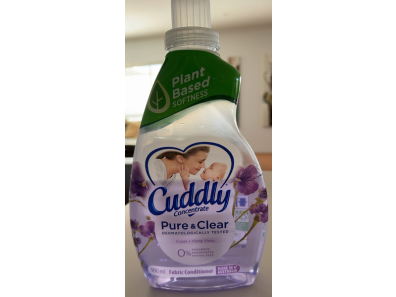 Cuddly Concentrate Pure & Clear Fabric Conditioner, Violet + Ylang Ylang, 22 Loads, 900 mL