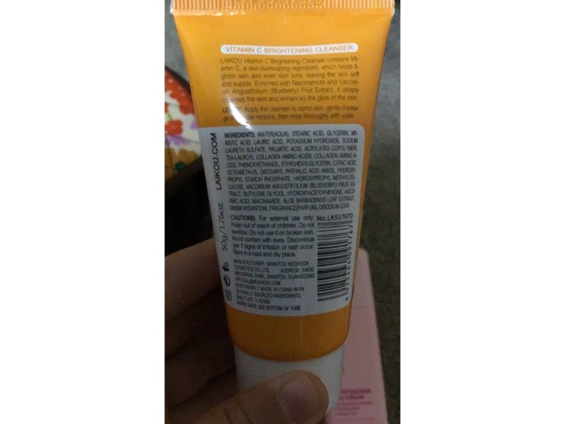 Laikou Brightening Cleanser, Vitamin C, 1.76 oz/50 g