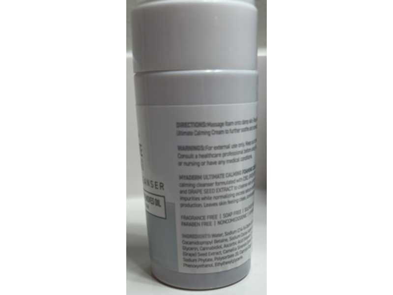 Myaderm Ultimate Calming Foaming Cleanser, 3.4 fl oz/100 mL