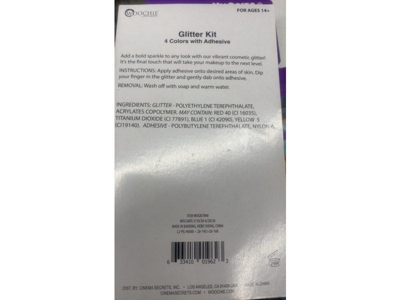 Cinema Secrets Woochie 4 Color Glitter with Adhesive Kit, Uptown Ghouls