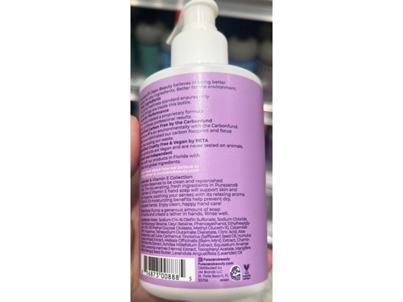 Purezero Hand Soap, Lavender & Vitamin E, 10 oz/283 mL