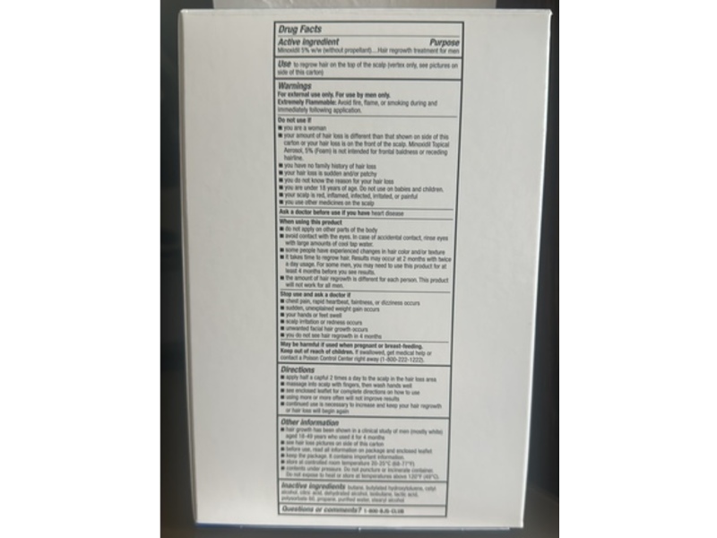 Berkley Jensen Men's Minoxidil Hair Regrowth Treatment, 2.11 oz/60 g, Pack Of 4