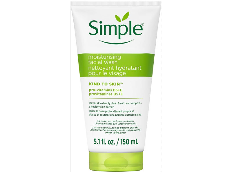 Simple Kind To Skin Moisturising Facial Wash, Pro-Vitamins B5+E, 5.1 fl oz/150 mL