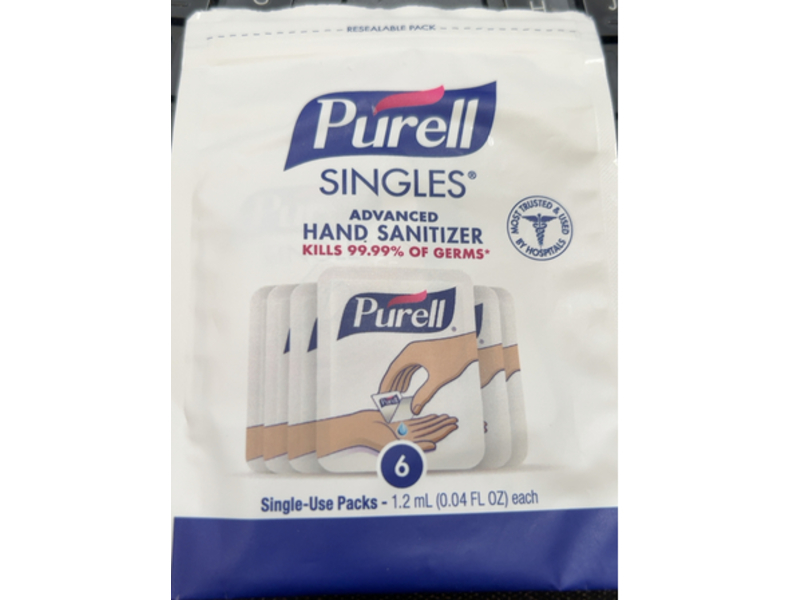 Purell Singles Advanced Hand Sanitizer, 0.04 fl oz/1.2 mL, 6 Count