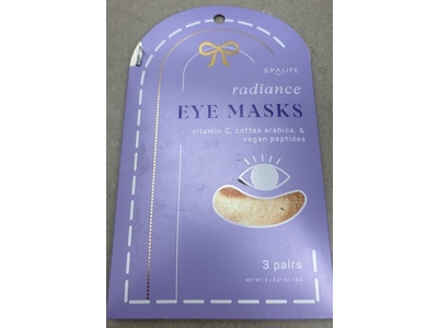 Spa Life Radiance Eye Masks, 0.21 oz/6 g, 3 Count