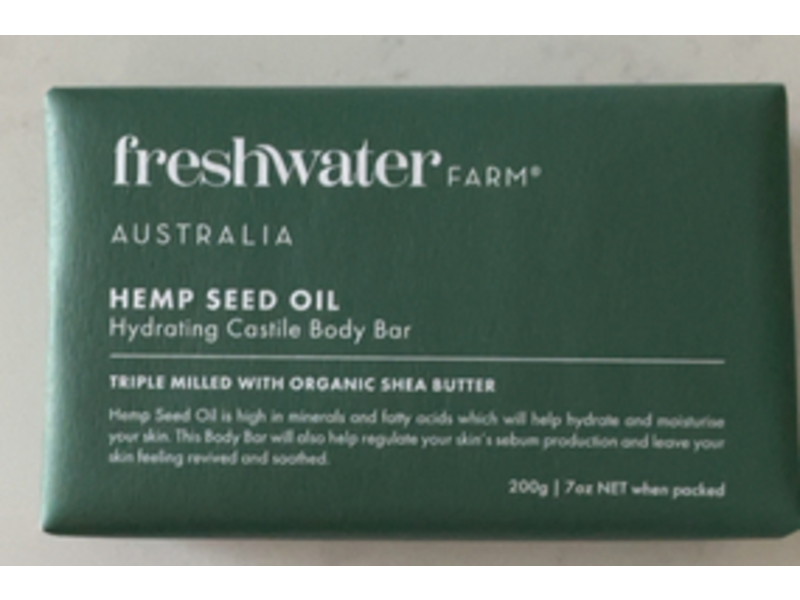 Freshwater Farm Hydrating Body Bar, Hemp Seed Oil, Shea Butter, 7 oz/200 g