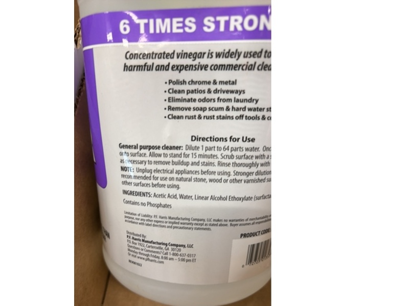 Harris Concentrate 30% Vinegar, Lavender Scent, 128 fl oz/3.78 L