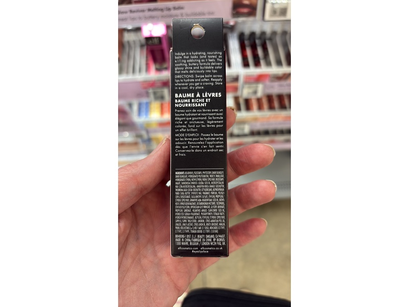 e.l.f Glow Reviver Melting Lip Balm, Candied Cranberry, 0.52 oz/15 g