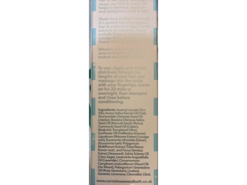 The Cornish Seaweed Bath Co. Super Nutrient Hair & Scalp Oil, 50 mL