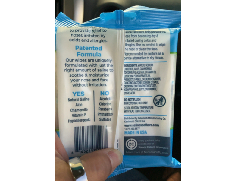 Saline Soothers Nose Wipes, 20 Count