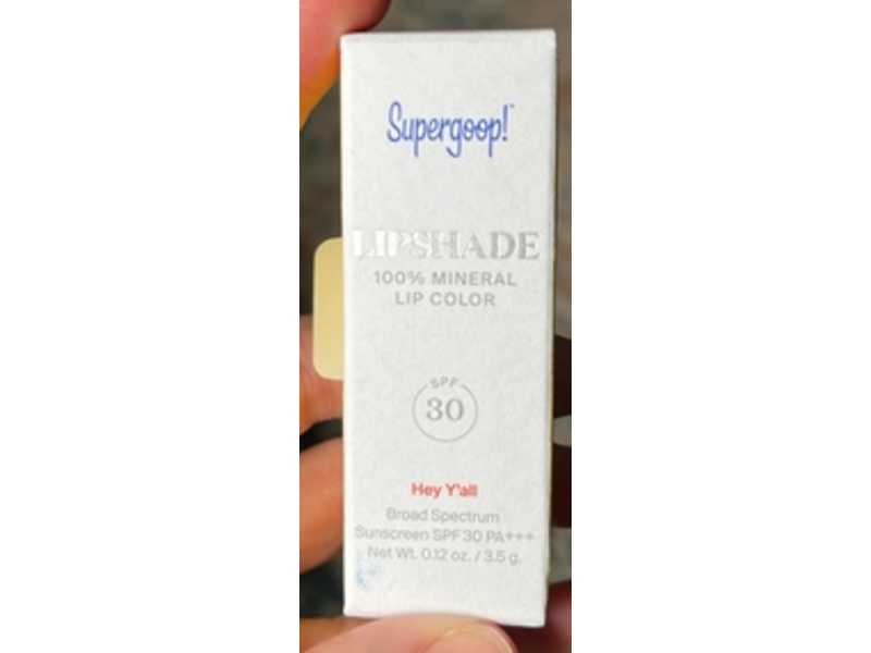 Supergoop! Lip Shade Mineral Lip Color, SPF 30 PA+++, Hey Y'all, 0.12 oz/3.5 g