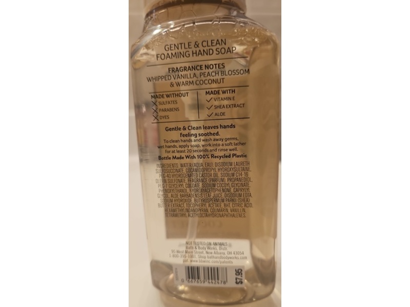 Bath & Body Works Gentle & Clean Foaming Hand Soap, Vanilla Coconut, 8.75 fl oz/259 mL.
