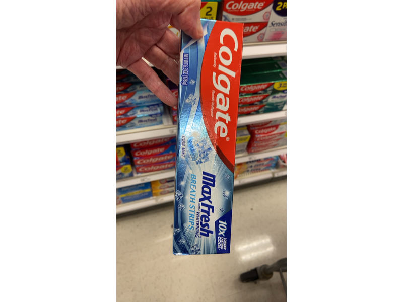 Colgate Max Fresh Whitening Toothpaste, Breath Strips, Cool Mint 6.0 oz (170g)