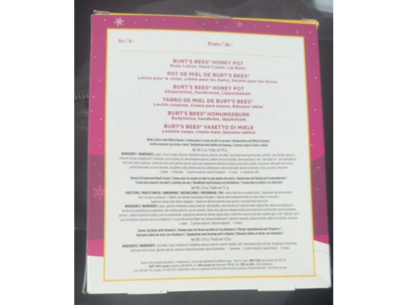 Burt's Bees Honey Pot Set