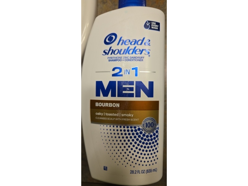 Head & Shoulders Men 2 In 1 Dandruff Shampoo + Conditioner, Bourbon, 28.2 fl oz/835 mL