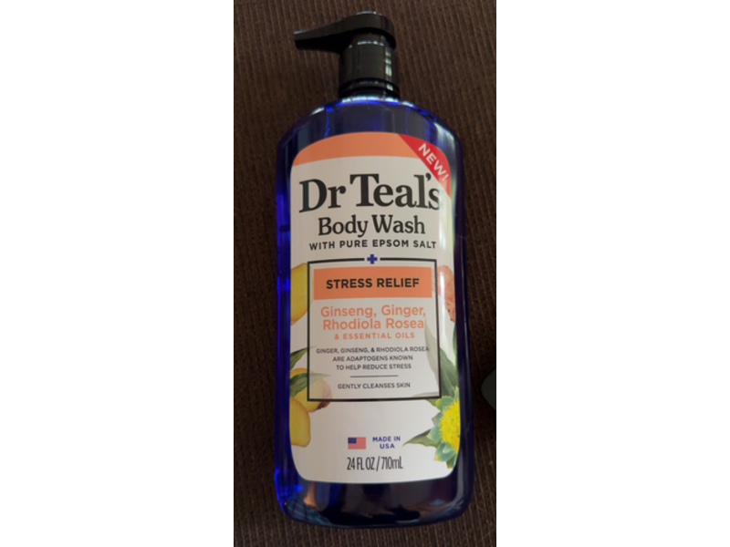 Dr Teal's Pure Epsom Salt Body Wash, Stress Relief, 24 fl oz/710 mL