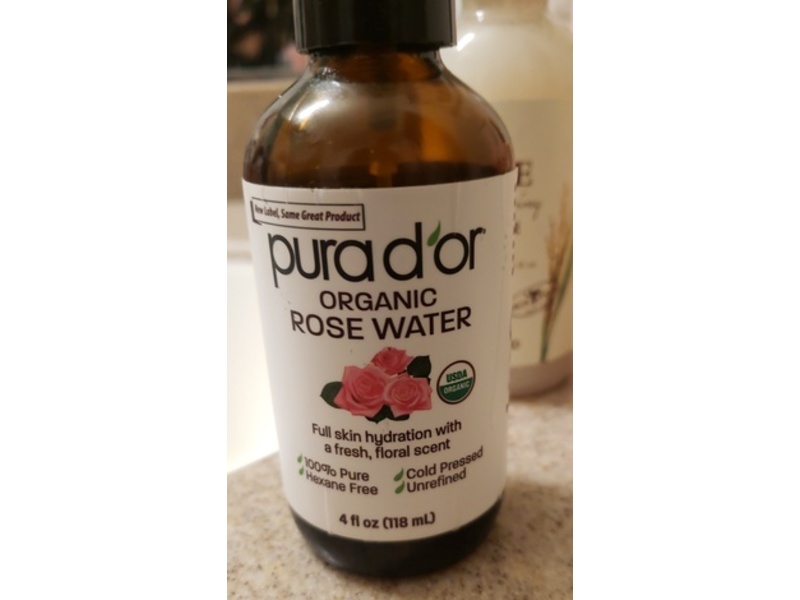 Pura D'or Organic Rose Water, 4 fl oz/118 mL