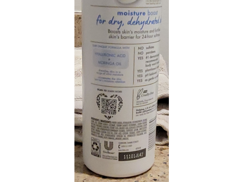 Dove Body Love Body Cleanser, Moisture Boost, 17.5 fl oz/517 mL, 3 Count