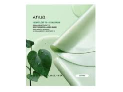 Anua Heartleaf 70 Soothing Collagen Mask, Soothing, 1.34 oz/38 g, Pack Of 4