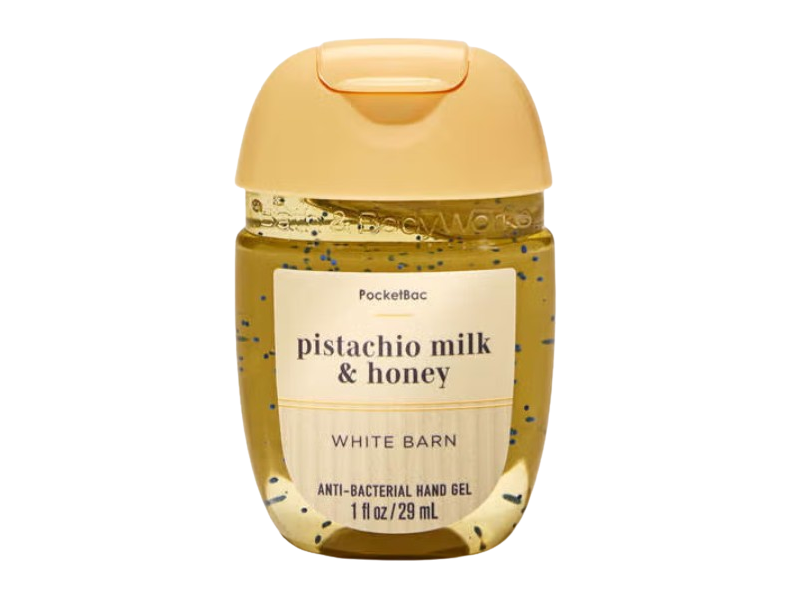 Pocketbac White Barn Anti-Bacterial Hand Gel, Pistachio Milk & Honey, 1 fl oz/29 mL