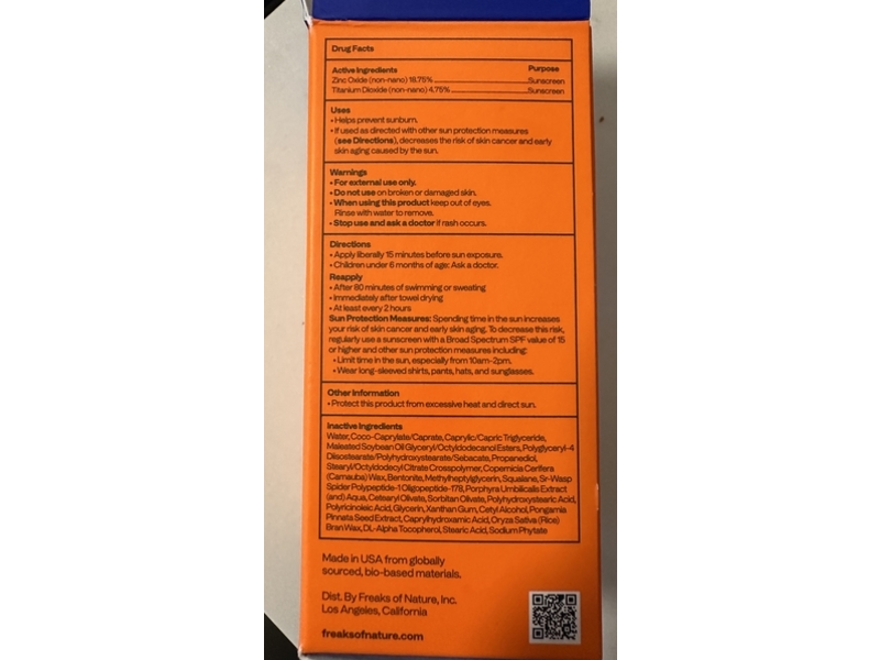 Freaks of Nature Peak Performance Sunscreen, SPF 50, 1.7 fl oz/50 mL