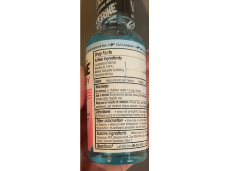 Listerine Gum Therapy Antiplaque Mouthwash, Glacier Mint, 3.2 fl oz/95 mL