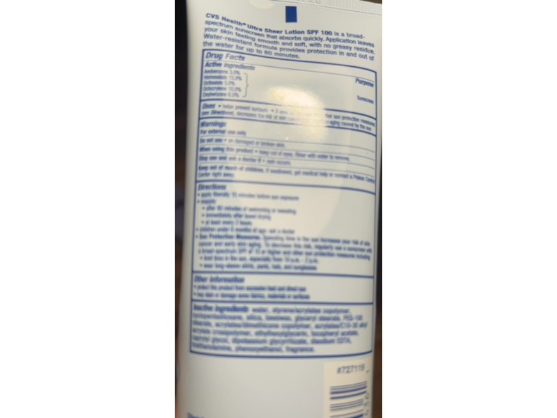 Cvs Health Ultra Sheer Lotion, SPF 100,
