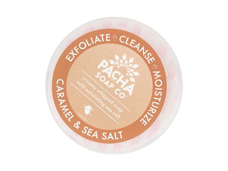 Pacha Soap Caramel & Sea Salt Whipped Soap & Scrub, 8 oz/227 g