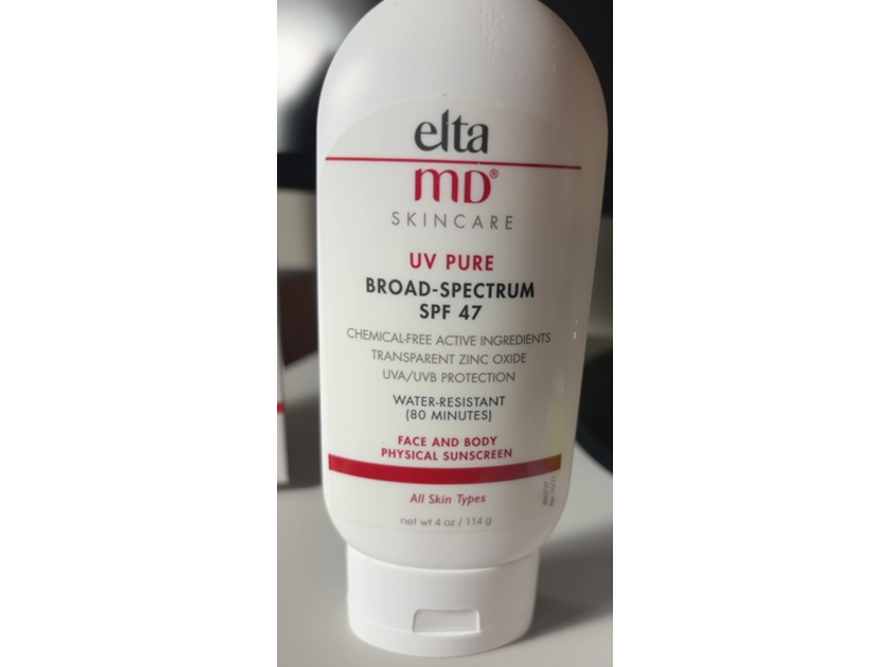 Elta MD Uv Pure Face & Body Physical Sunscreen, SPF 47, 4 oz/114 g