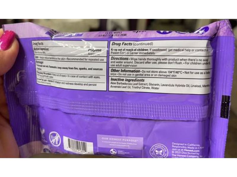 The Honest Company Sanitizing Wipes, Lavender Field, 15 Count