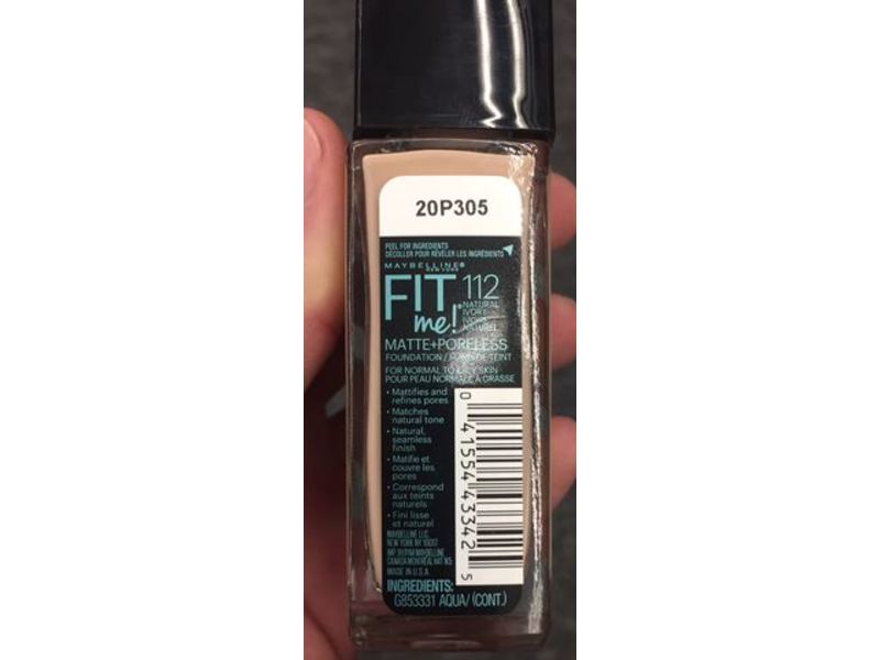 Maybelline New York Fit Me Matte + Poreless Foundation Makeup, Natural Ivory, 1 fl oz/30 mL
